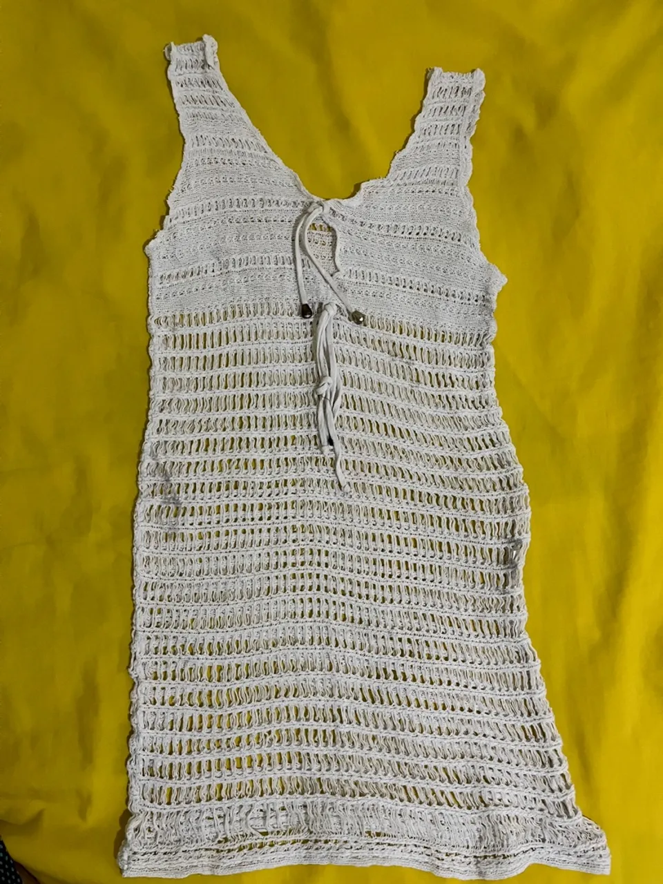Vestido de Praia Crochê Branco