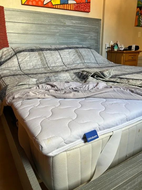 Cama de Casal KING Size com Cabeceira em Madeira - Foto 4