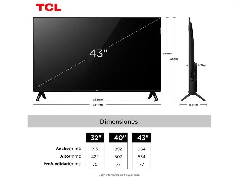 TV 43" TCL Full HD QLED 43S5K Google TV 2 HDMI - Foto 5