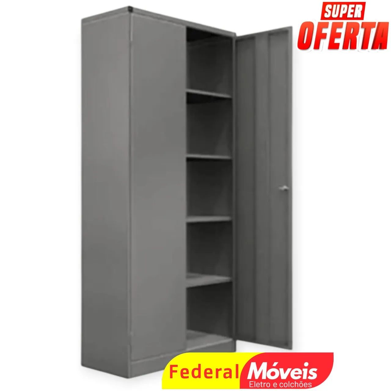 Armário de Aço 2 Portas - Novo, Resistente e Funcional!