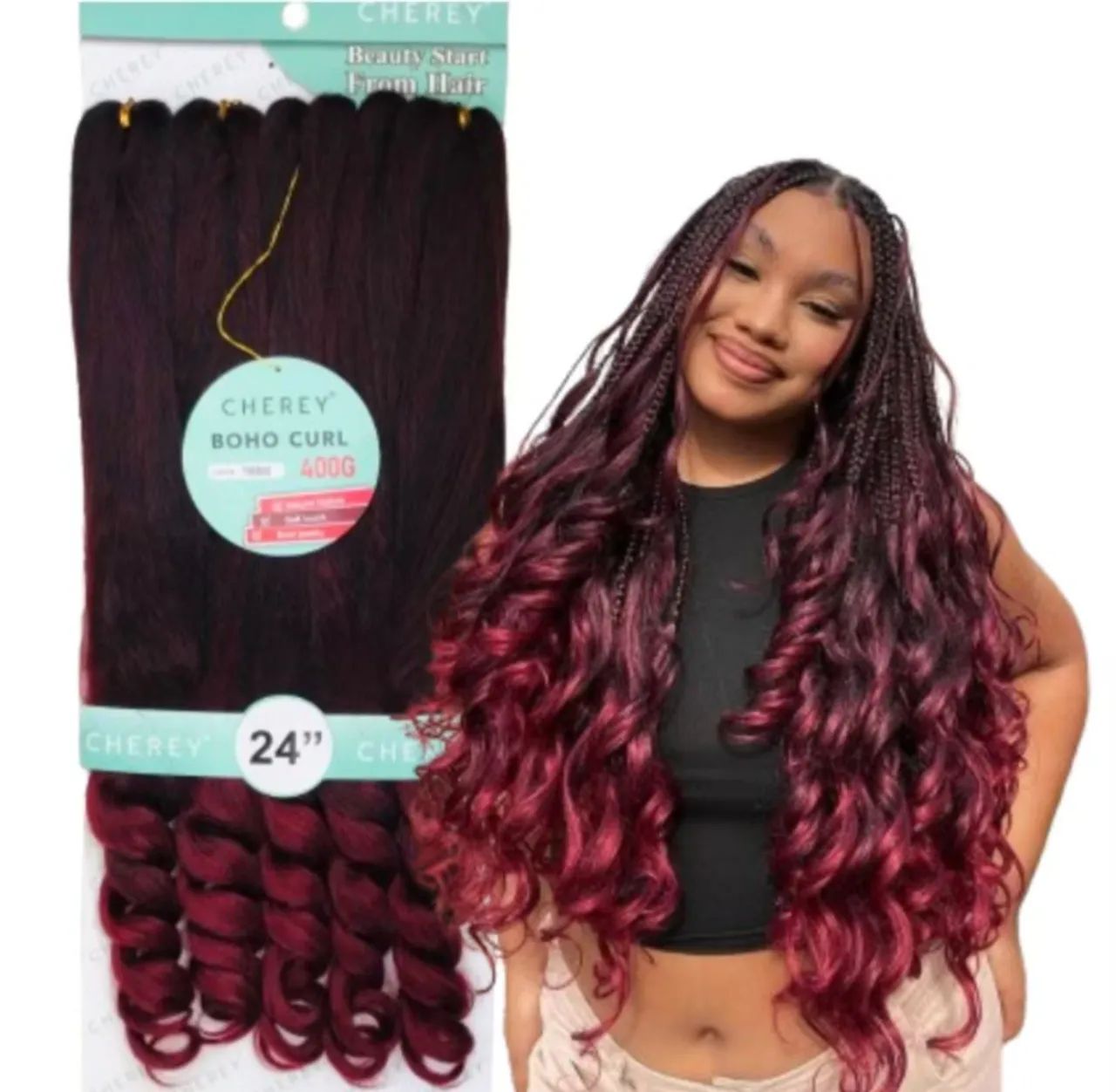 Cabelo Sintético Boho Curl 400gr 60cm - Foto 5