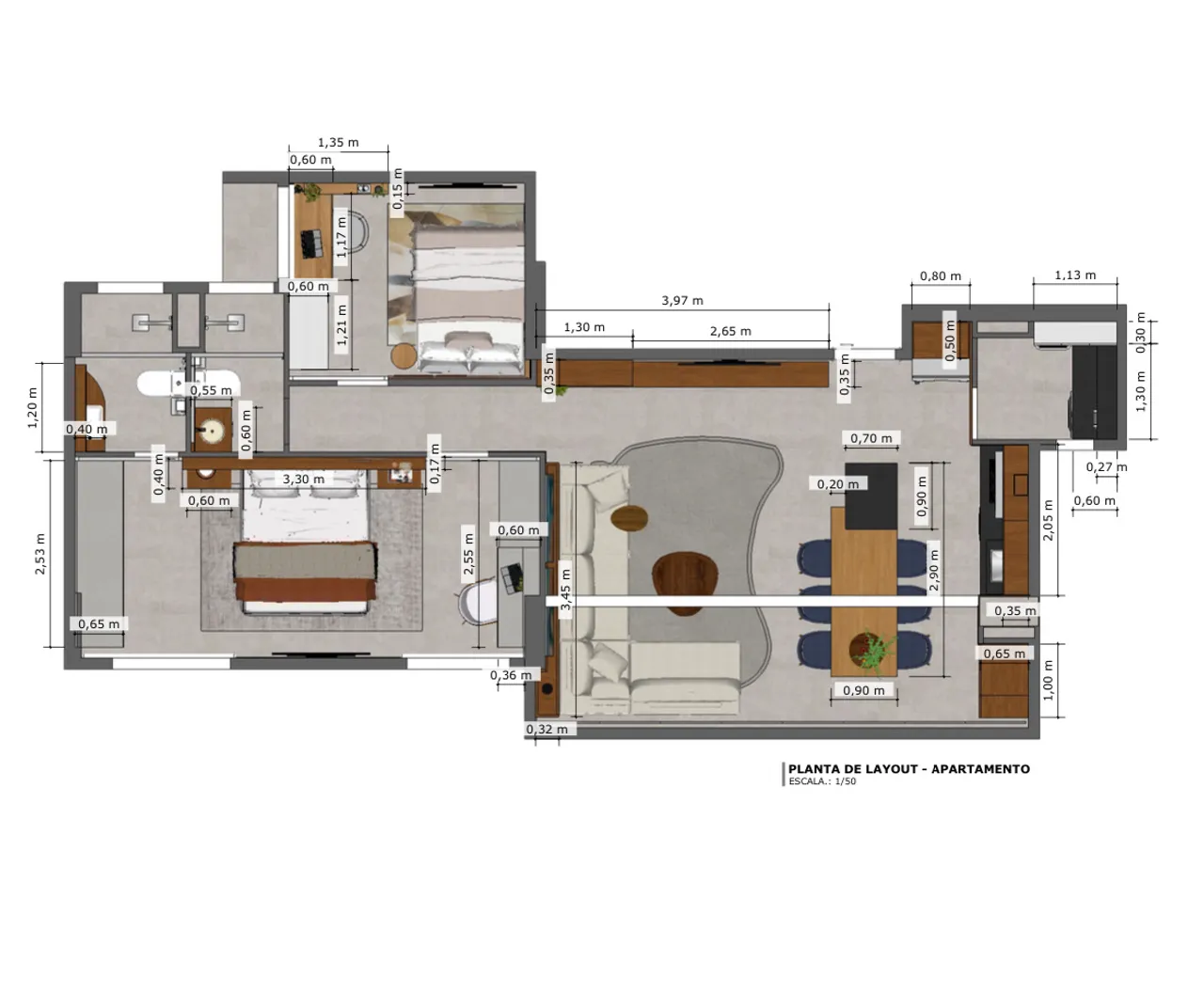 Terramaris no 20 andar todo reformado com projeto incrível (2 suítes e sala ampla) 