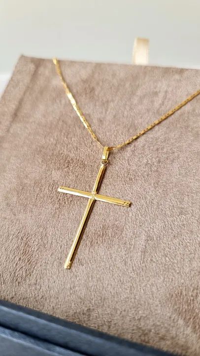 Colar e Pingente Cruz em Ouro 18k - Foto 5