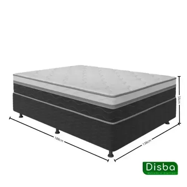 Cama Box Casal Paris (Colchão + Base) 138x188 Molas Ensacadas Topázio - Foto 2
