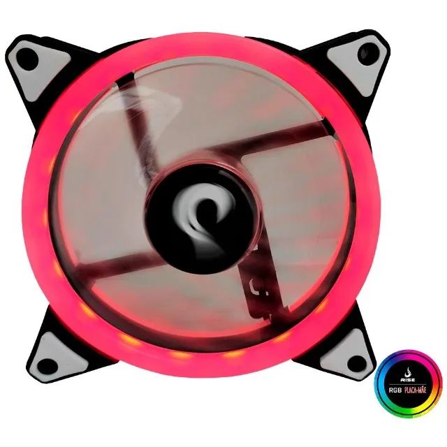 Cooler Fan 120mm Rise Mode Galaxy Led Red *Molex - WZetta - Foto 2