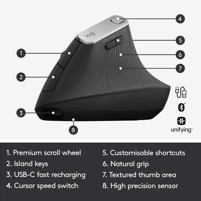 Mouse Ergonômico Logitech - Foto 3