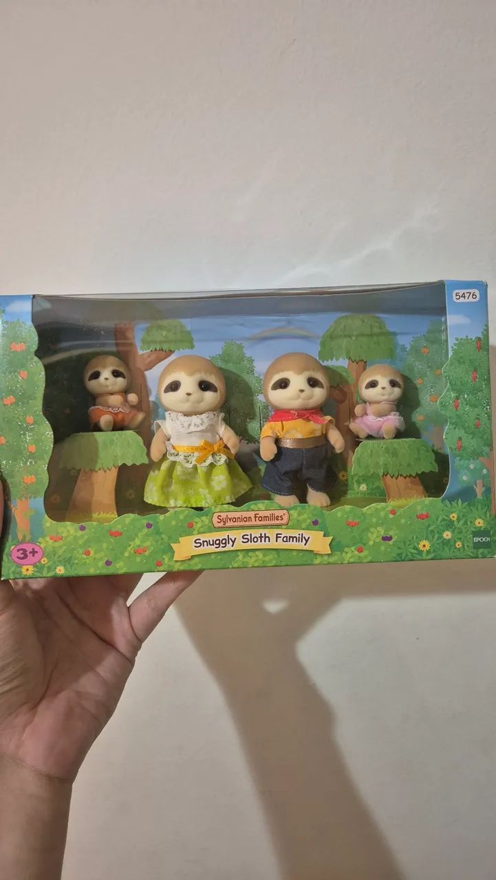 Sylvanian families Familia das Preguiças Sloth Family Na caixa