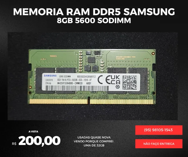 MEMORIA RAM DDR5 8GB 5600