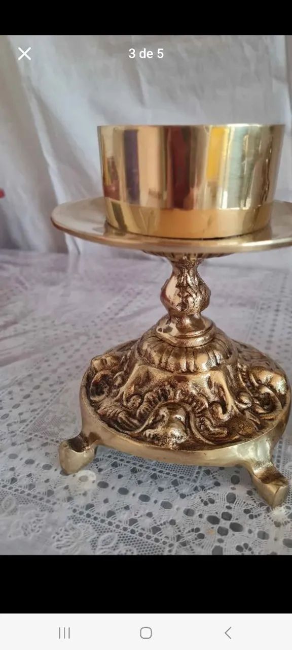 Castiçal  de metal. - Foto 2