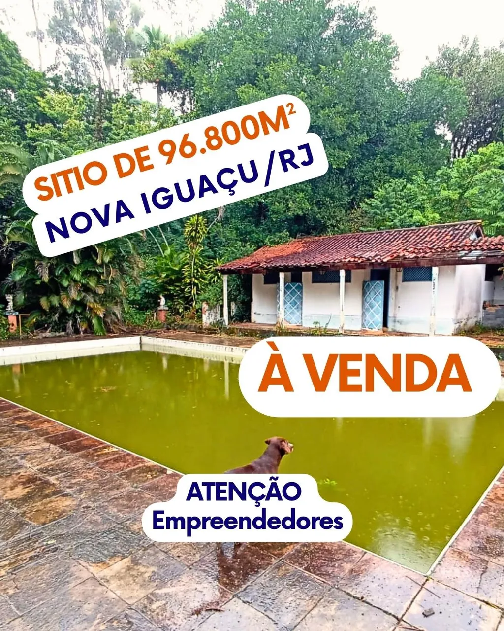 Venda de Sítio de 96.800m² em Valverde, Nova Iguaçu/RJ