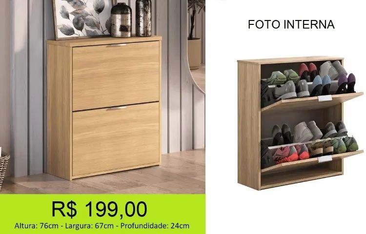 Sapateira duas portas - simplifique seu espaço  - Foto 5