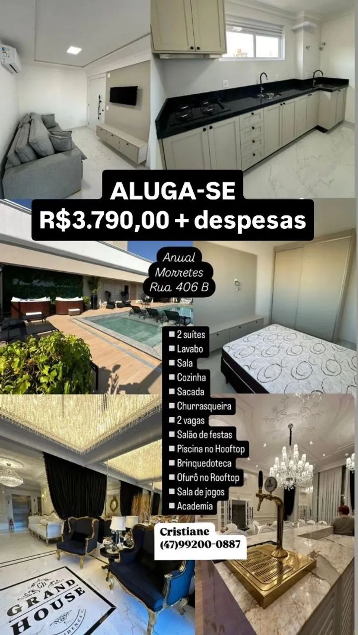 Alugo apartamento mobiliado anual Itapema