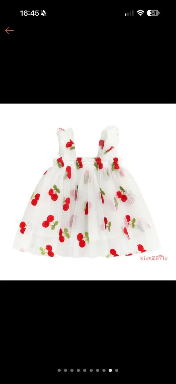 Kit 2 roupas completas com tênis e chapéu para festa cerejinha