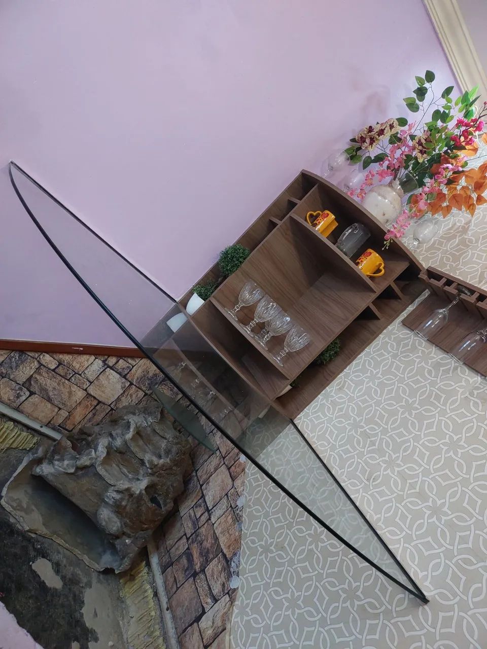 Mesa de Canto de vidro com mini adega - Foto 3