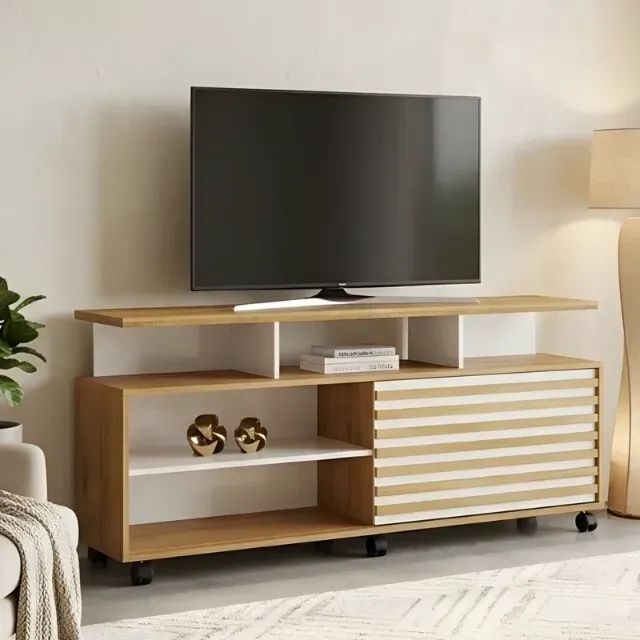 Rack Star Cinamomo/OffWhite Valdemóveis - Entrega Rápida! 