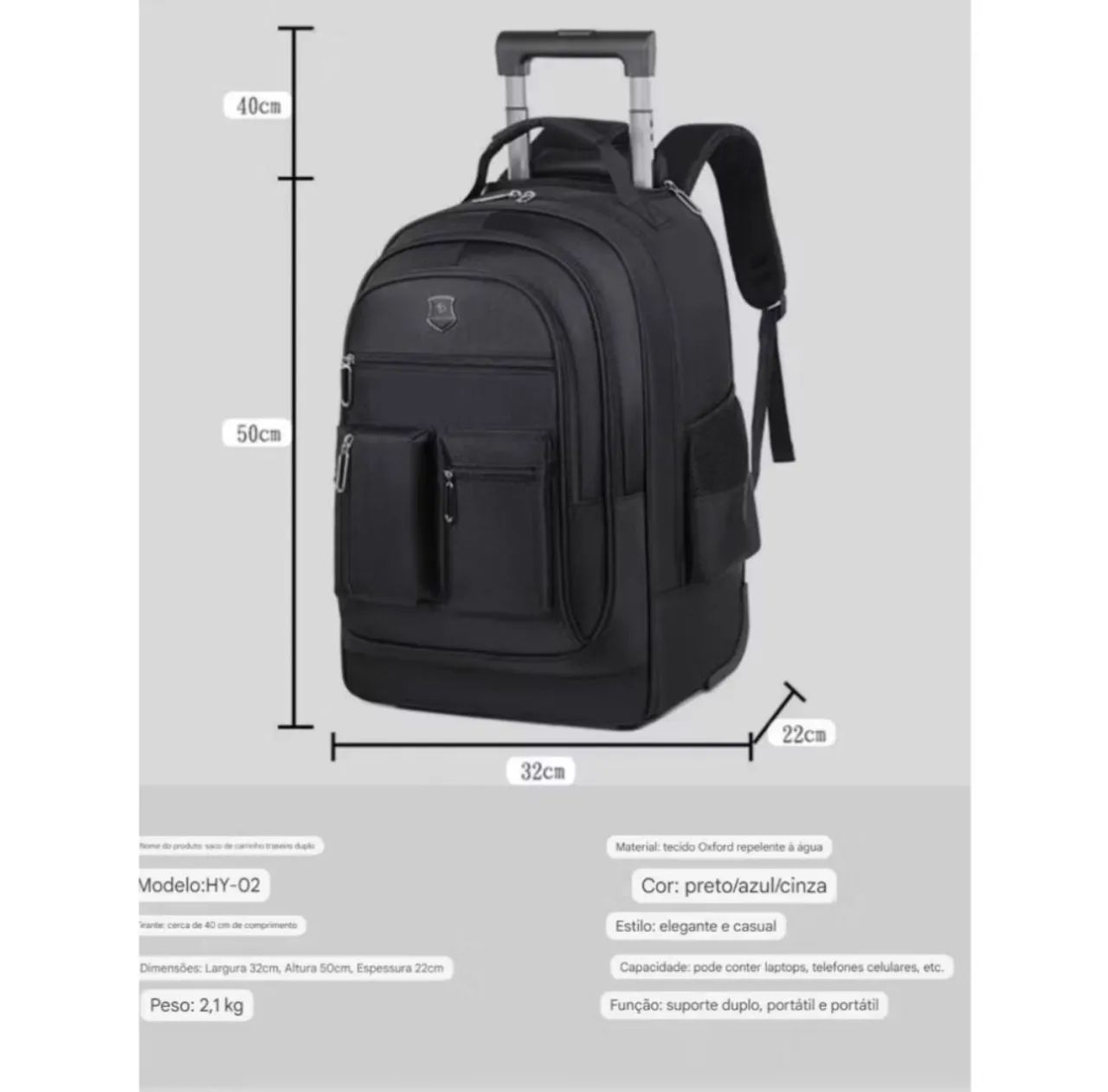 Mochila de rodinhas Premium notebook viagens - Foto 5