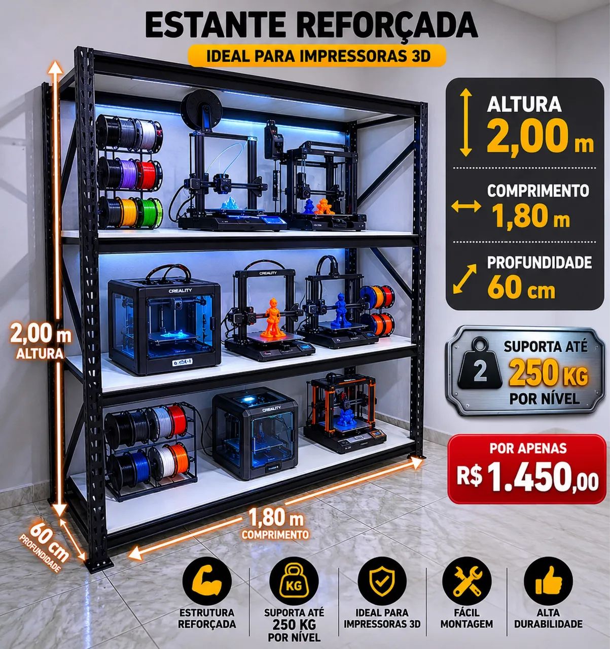 Mini porta pallet ideal para impressoras 3D