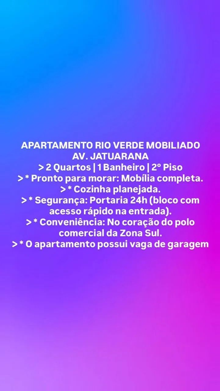 Aluga-se Apartamento Rio Verde