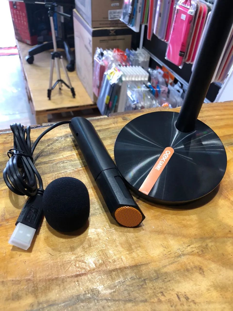 Microfone Gamer OEX Rook - USB - Ajuste de volume - Redução de ruído 