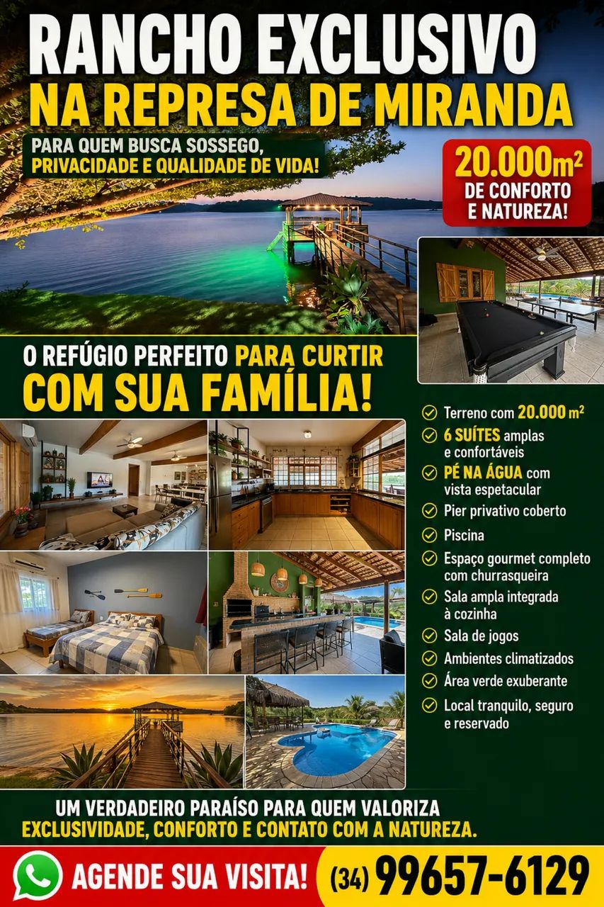 Oportunidade de rancho longe da bagunça Miranda 
