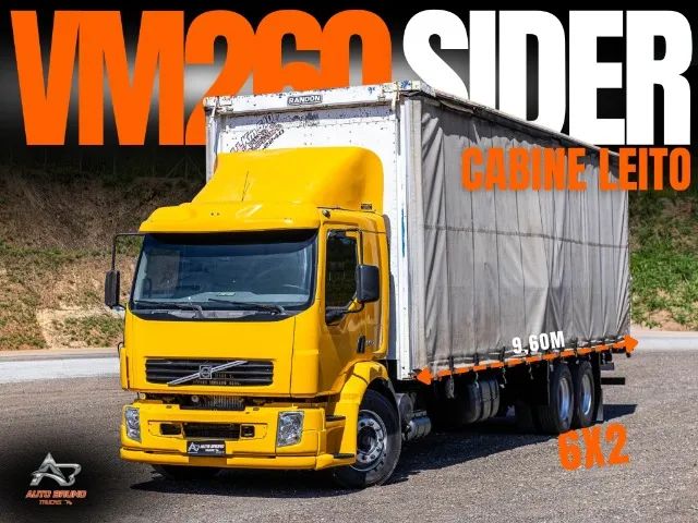 Volvo VM 260 6x2 com Defletor e Sider Randon de 9,60m com 3m de Altura
