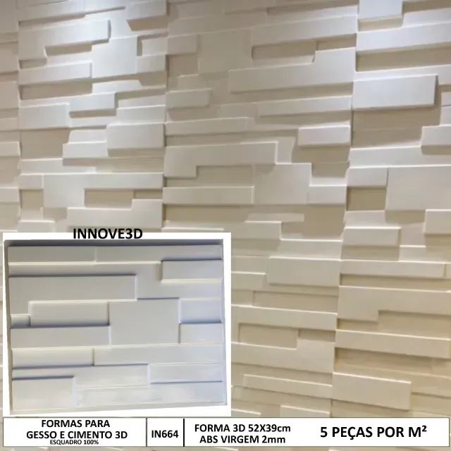 Placa de gesso 3D decoração - Foto 3