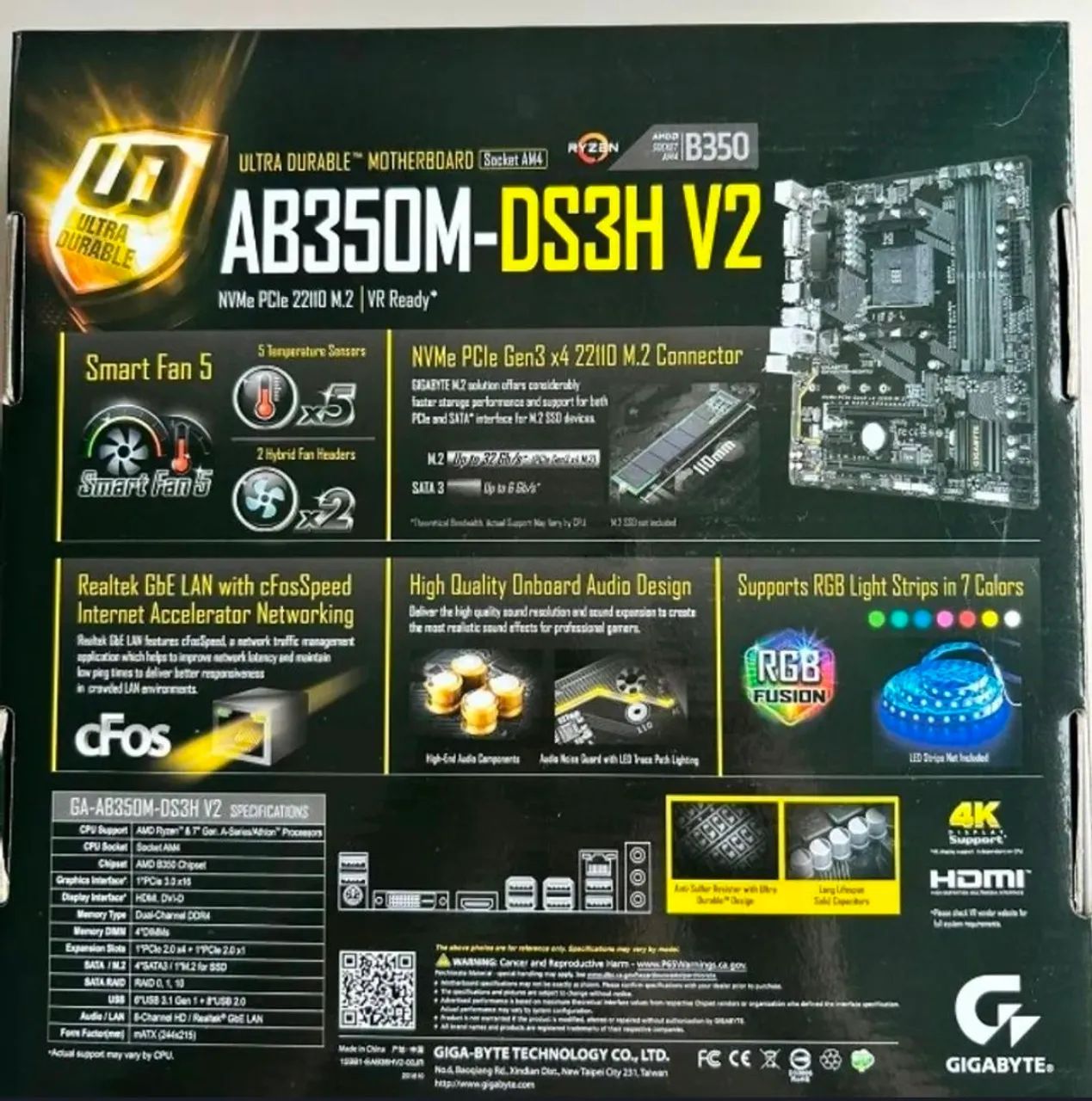 Placa mãe GIGABYTE AB350M-DS3H (atualizada) - Foto 3