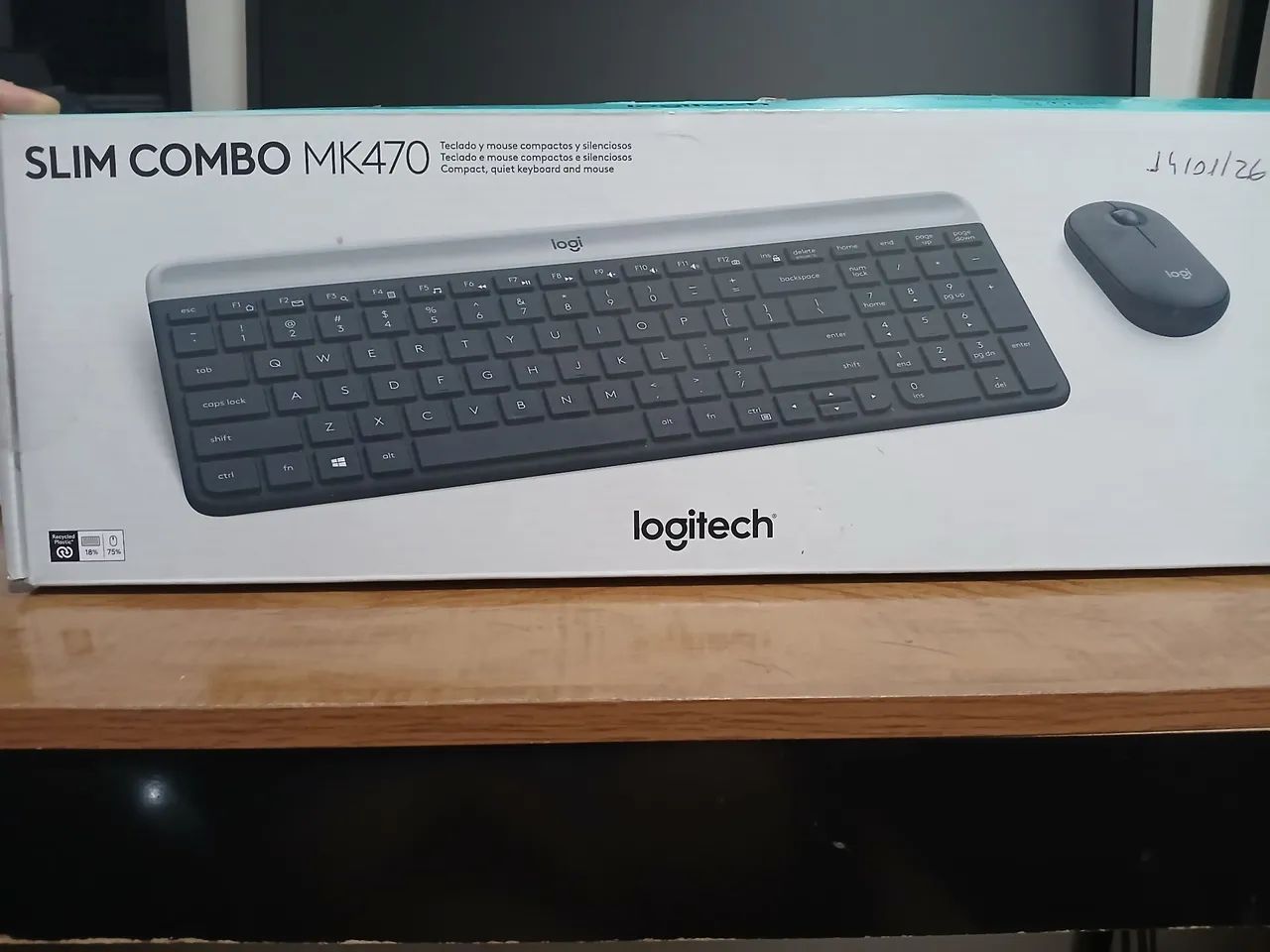 Kit teclado e Mouse sem fio Slim428513006359029760