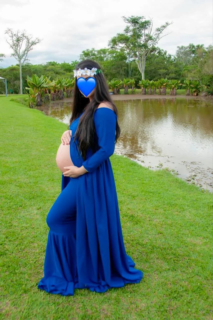 Roupa azul ensaio gestante - Foto 2
