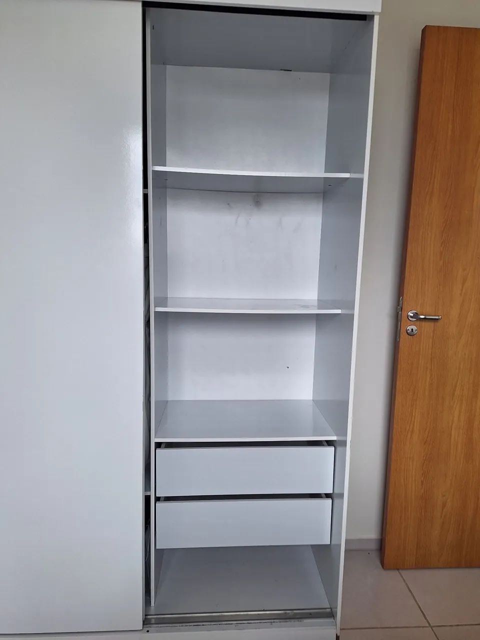Guarda-Roupa Solteiro Branco 2 Portas de Correr - Foto 3