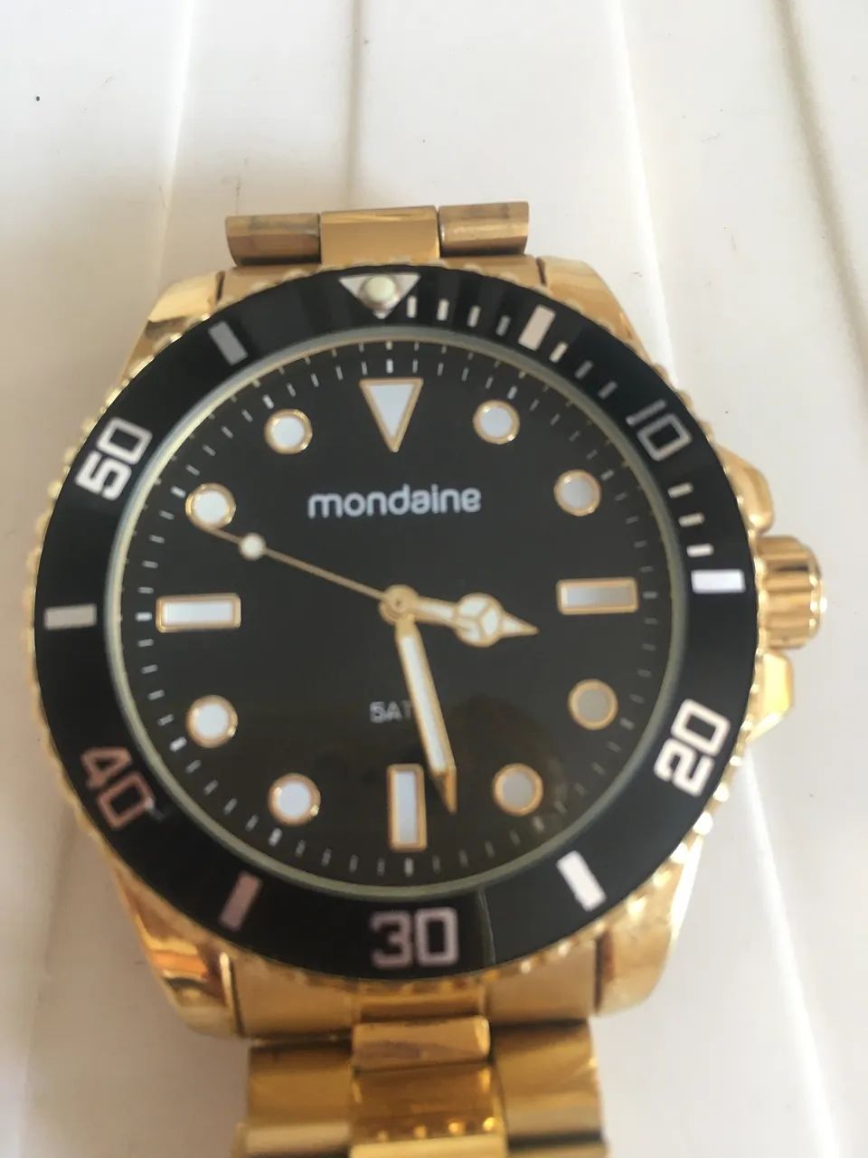 Relógio masculino dourado - Foto 3