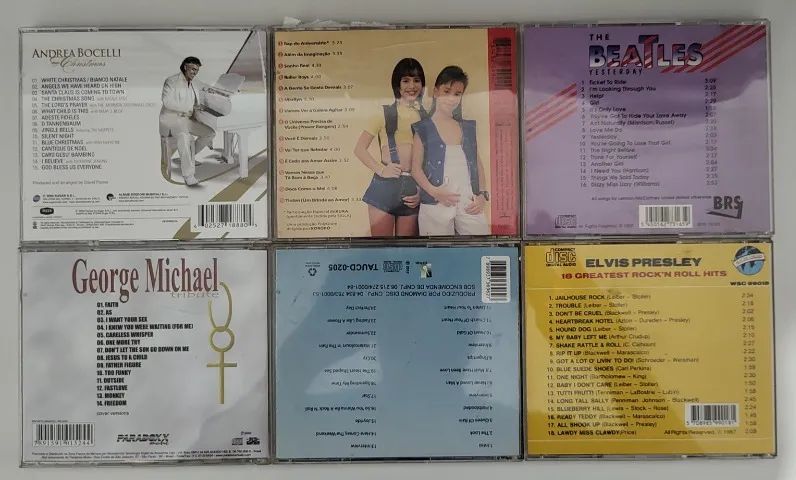 Lote c/ 5 CDs diversos Sandy e Junior Andrea Bocelli Beatles Elvis Presley George Michael - Foto 2