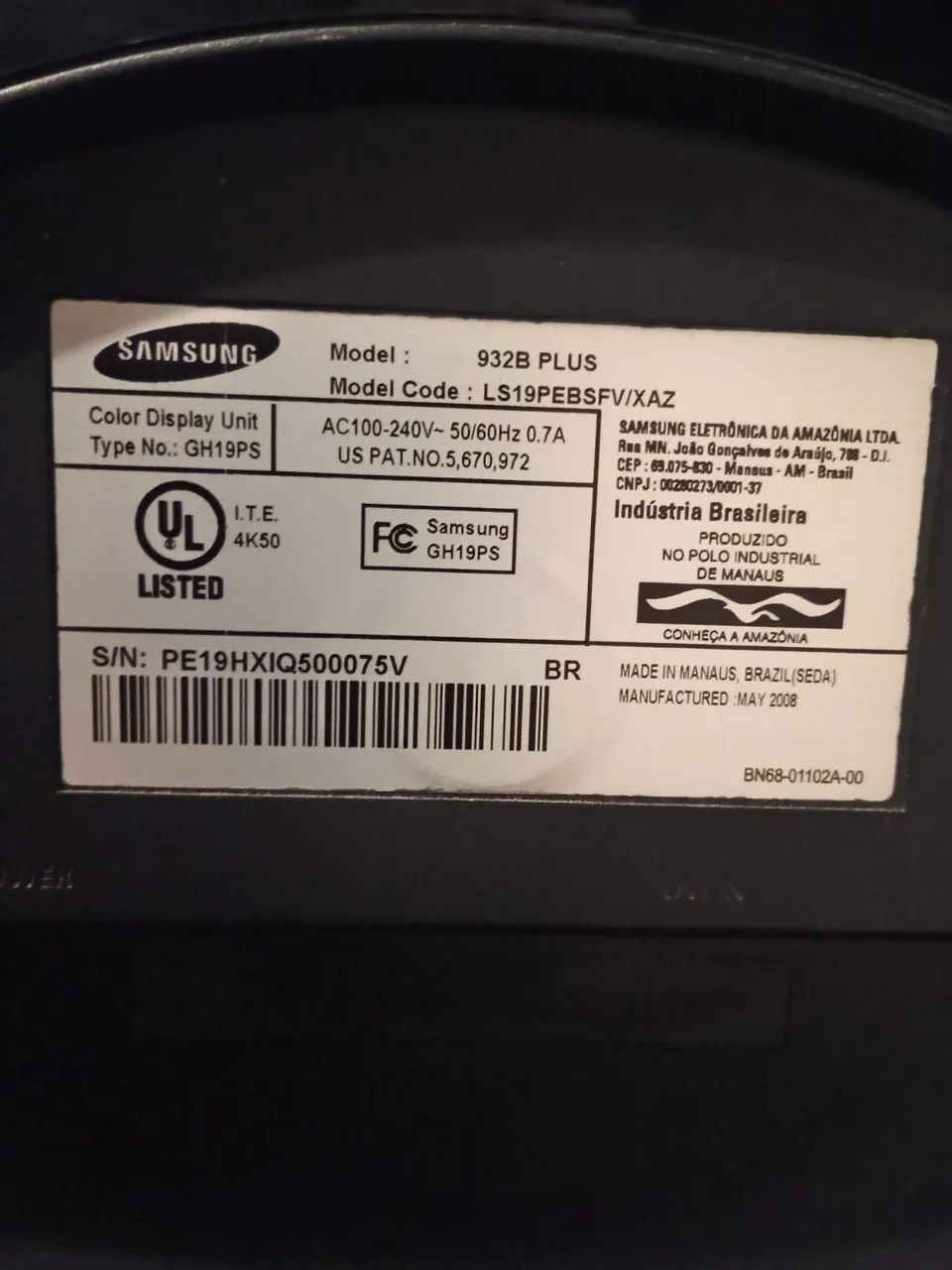 Monitor Samsung SyncMaster 932B Plus 19" - Funcionando - Foto 3
