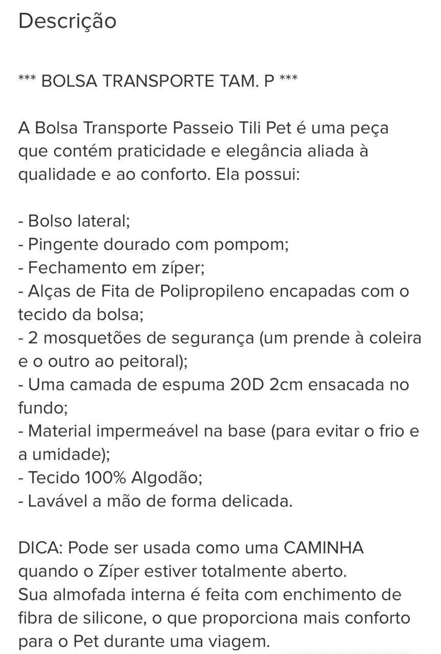 Bolsa Transporte Pet