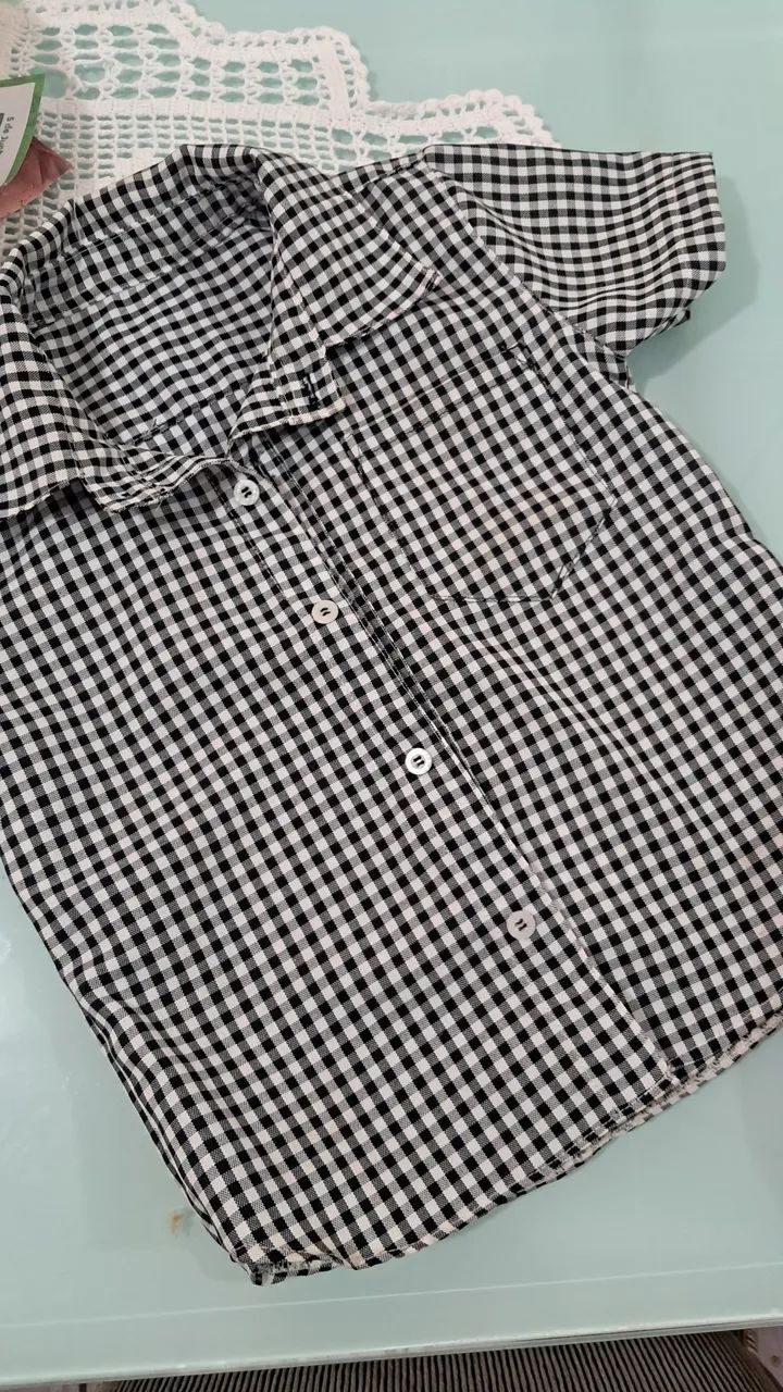 Camisa xadrez  infantil  - Foto 3