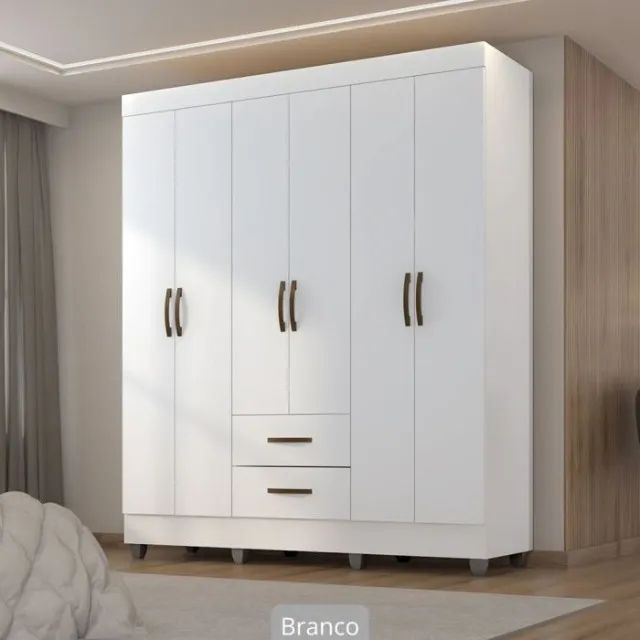 Guarda Roupa Lite 6 Portas 2 Gavetas - Foto 2