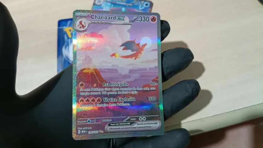 Kit 3 Cartas Fullart Pokemon 151 TCG Charizard, Venusaur e Blastoise todas NM - Foto 4