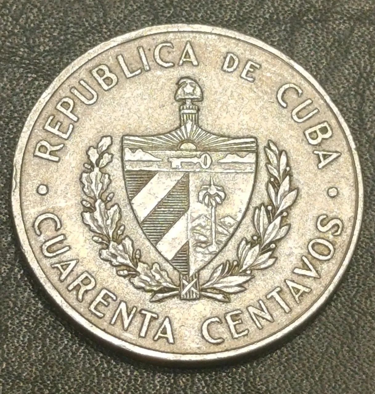 Moeda 40 centavos 1962 de Cuba 
