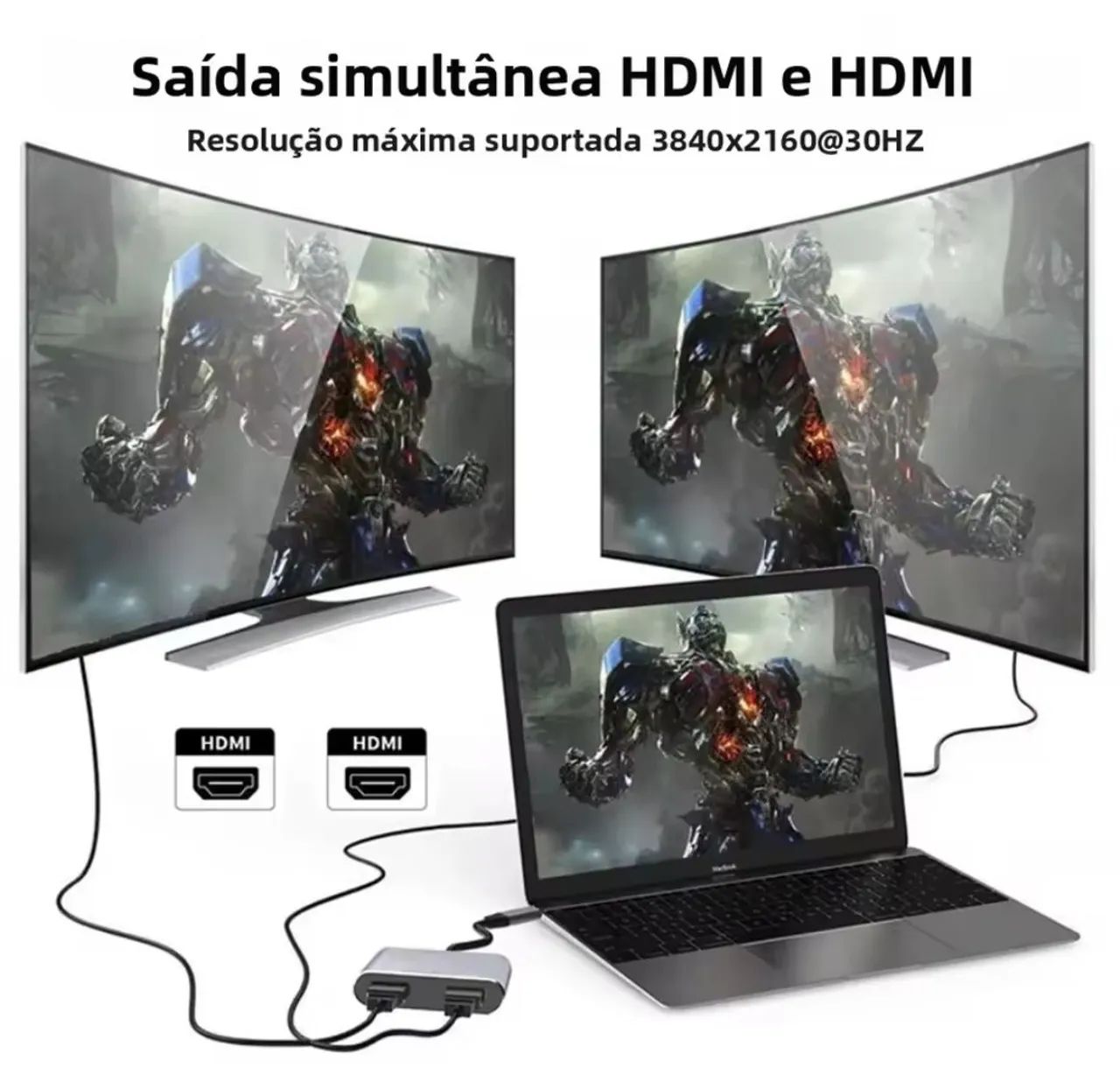 Hub HDMI 4 em 1 USB-C  - Foto 5