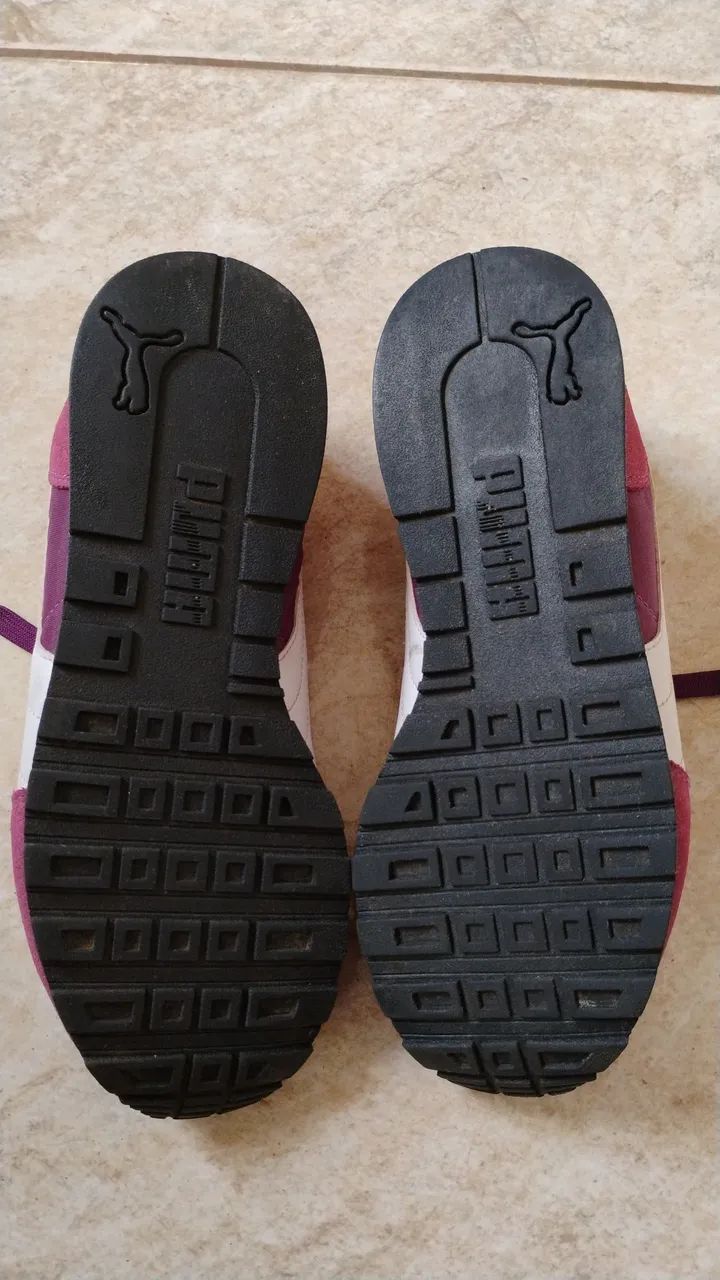 Tênis Puma ST Runner Roxo/Branco usado Tam 36  - Foto 4