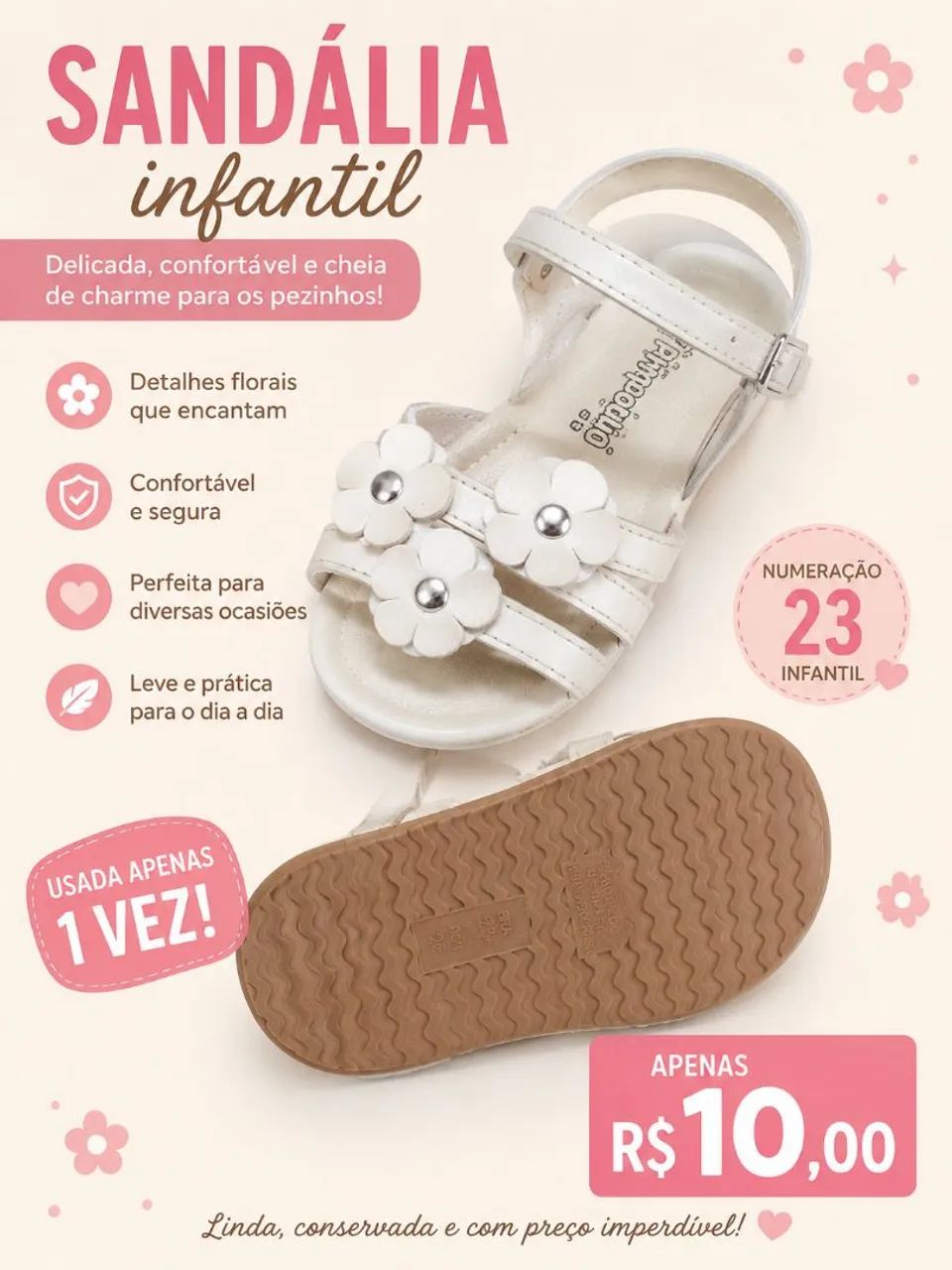 Sandália infantil de menina  - Foto 6