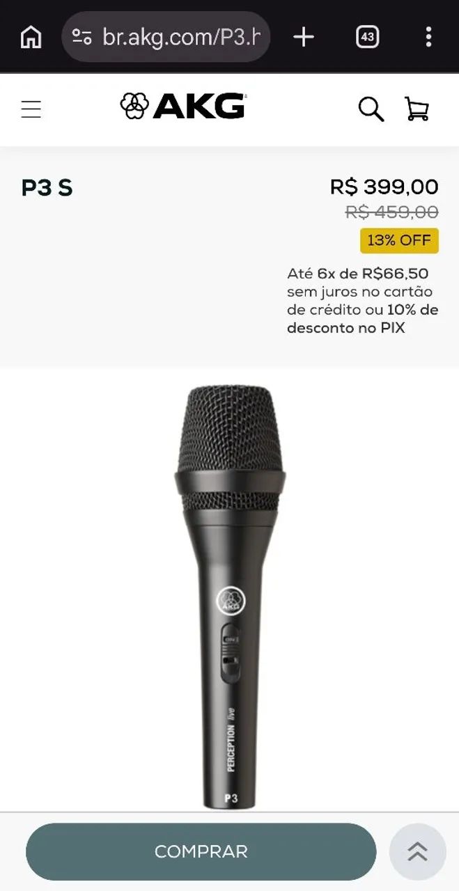 Microfone Akg p3s 
