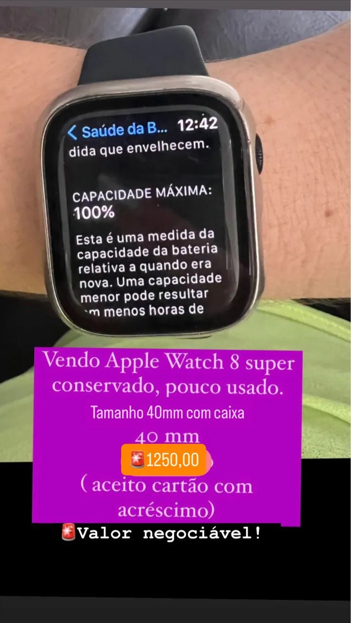 Apple Watch 8 novíssimo 40mm - Foto 4