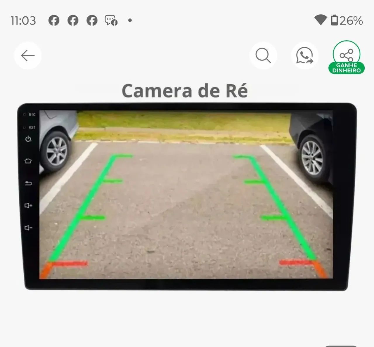 Multimídia Android 7 polegadas 