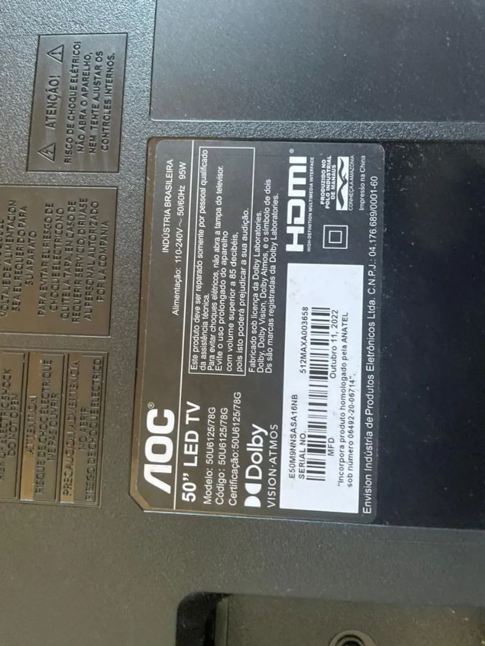 Tv AOC 50 POLEGADAS (COM DEFEITO) - Foto 2