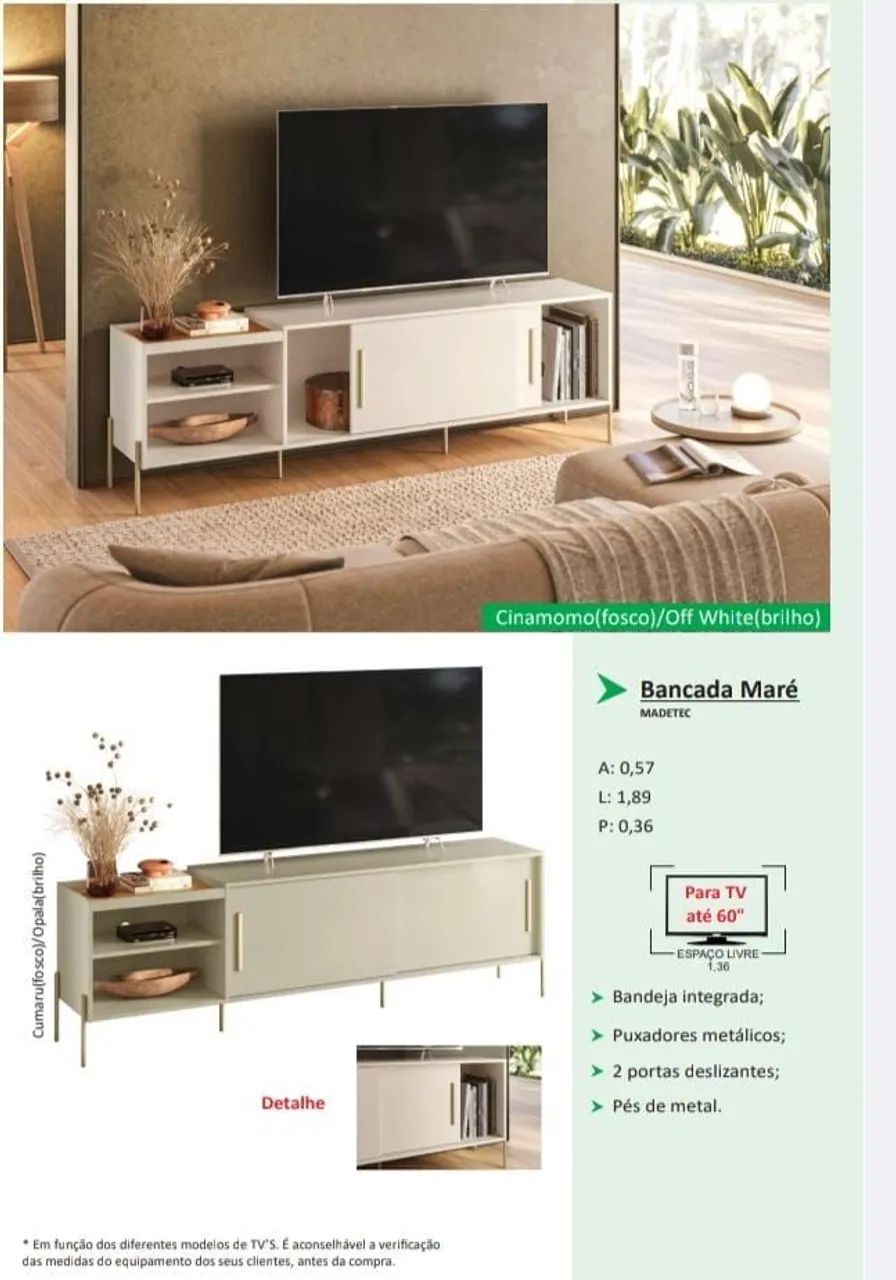 Rack bancada maré para tv até  60"  - entrego e montou!