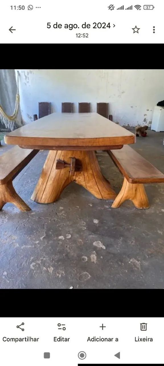 Mesa de madeira pura Angelim - Foto 2
