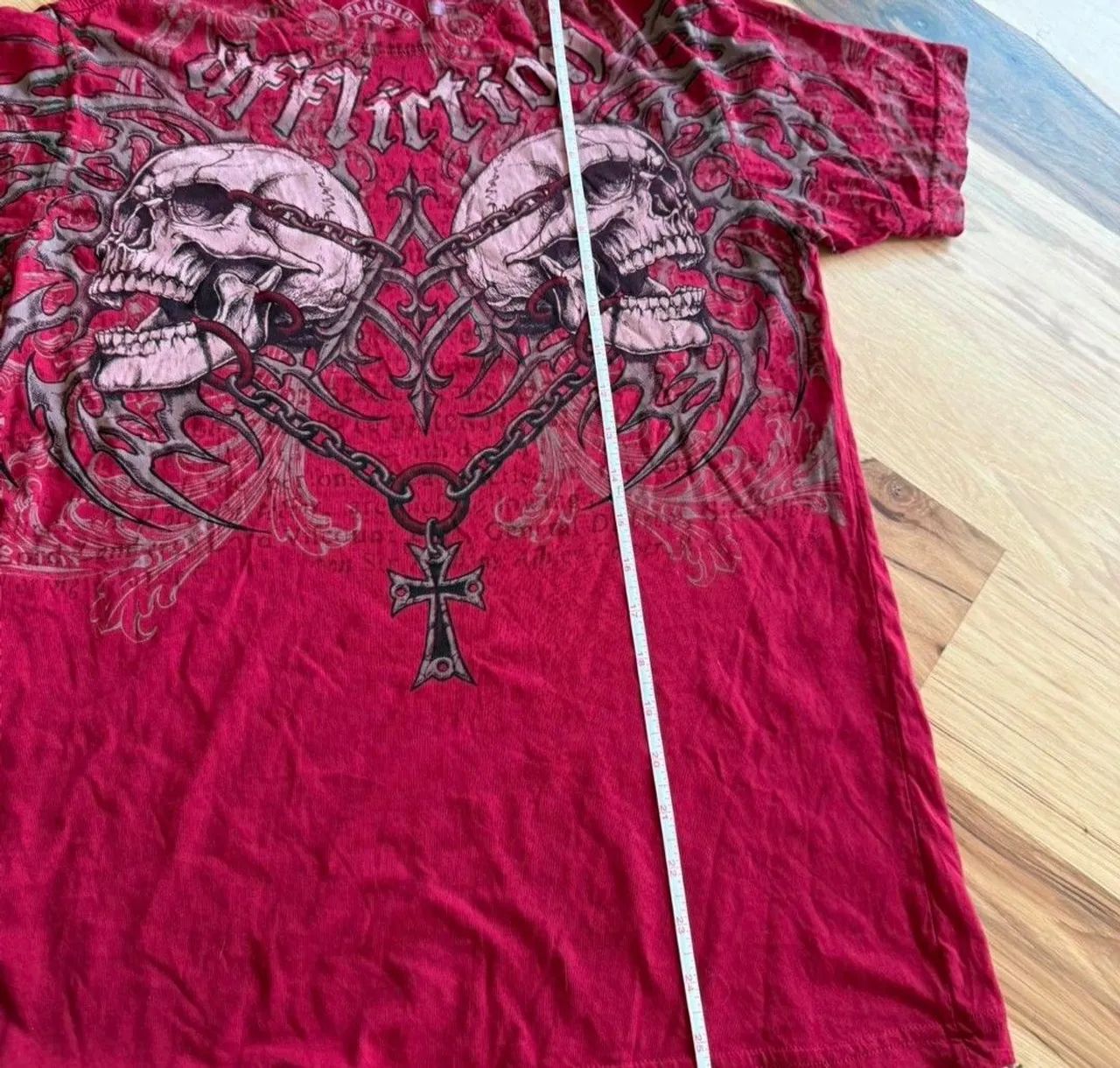 Camisa Affliction P Vermelha - Foto 5