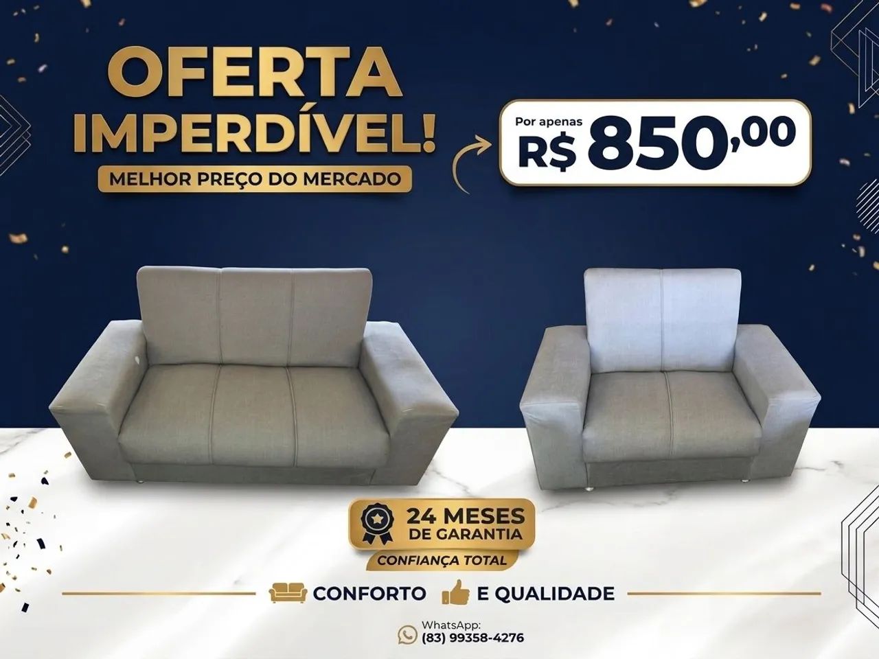 Sofá dois e três lugares 