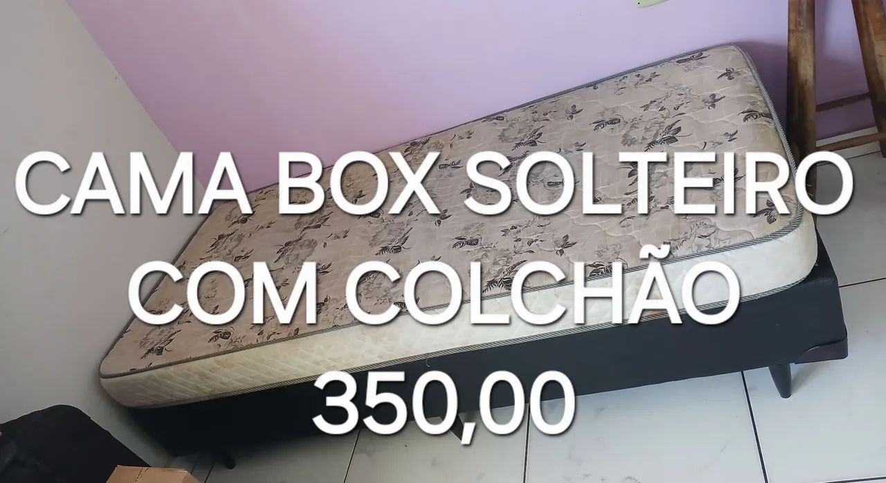 CAMA BOX SOLTEIRO COM COLCHÃO 350,00 - Foto 2